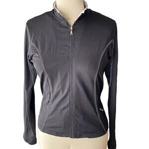 JOCKEY Black & White Activewear Full Zip Jacket Coat ~ Women's Size MEDIUM